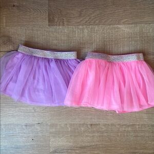 Pink and Purple Tulle Skirts with Glitter Waistband